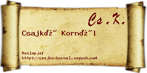 Csajkó Kornél névjegykártya