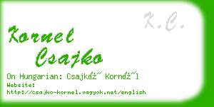 kornel csajko business card
